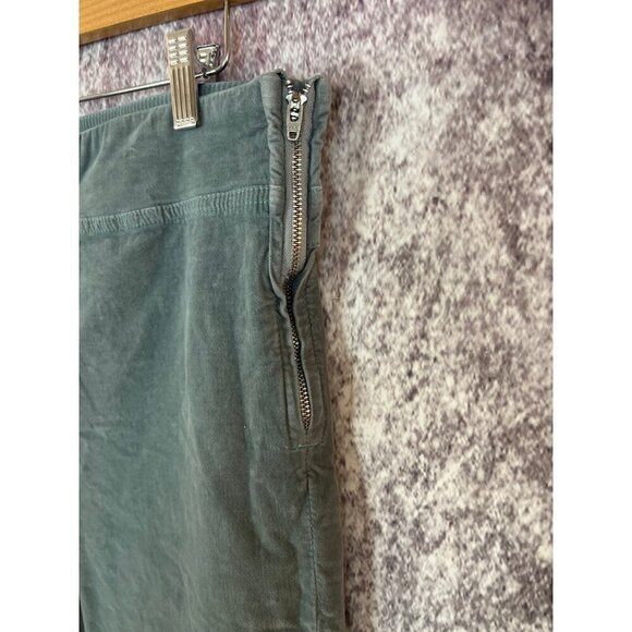 FREE PEOPLE Jeans Pants Womens L Blue In My Feelings Velvet Bootcut Zipper Boho - Picture 4 of 13